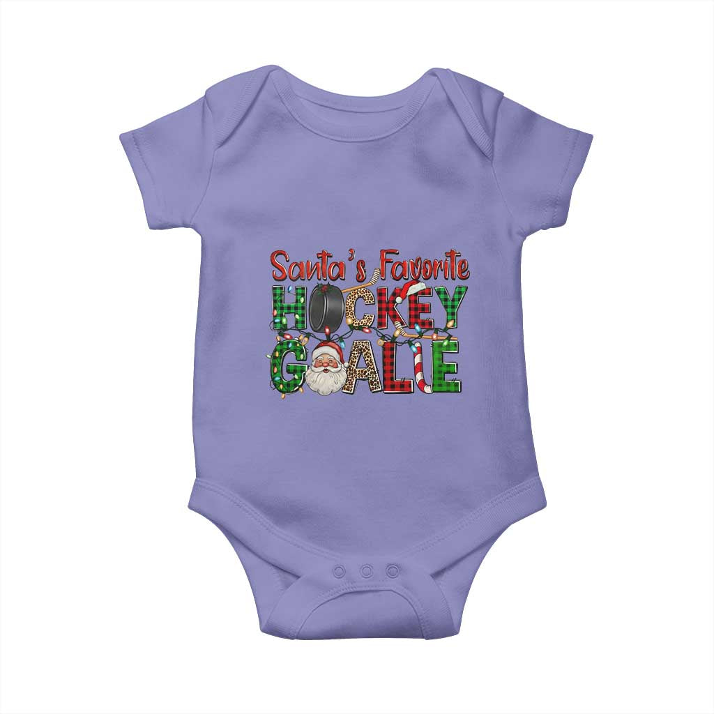 Santa Favorite Hockey Goalie Baby Onesie Funny Christmas Gift TS12 Violet Print Your Wear