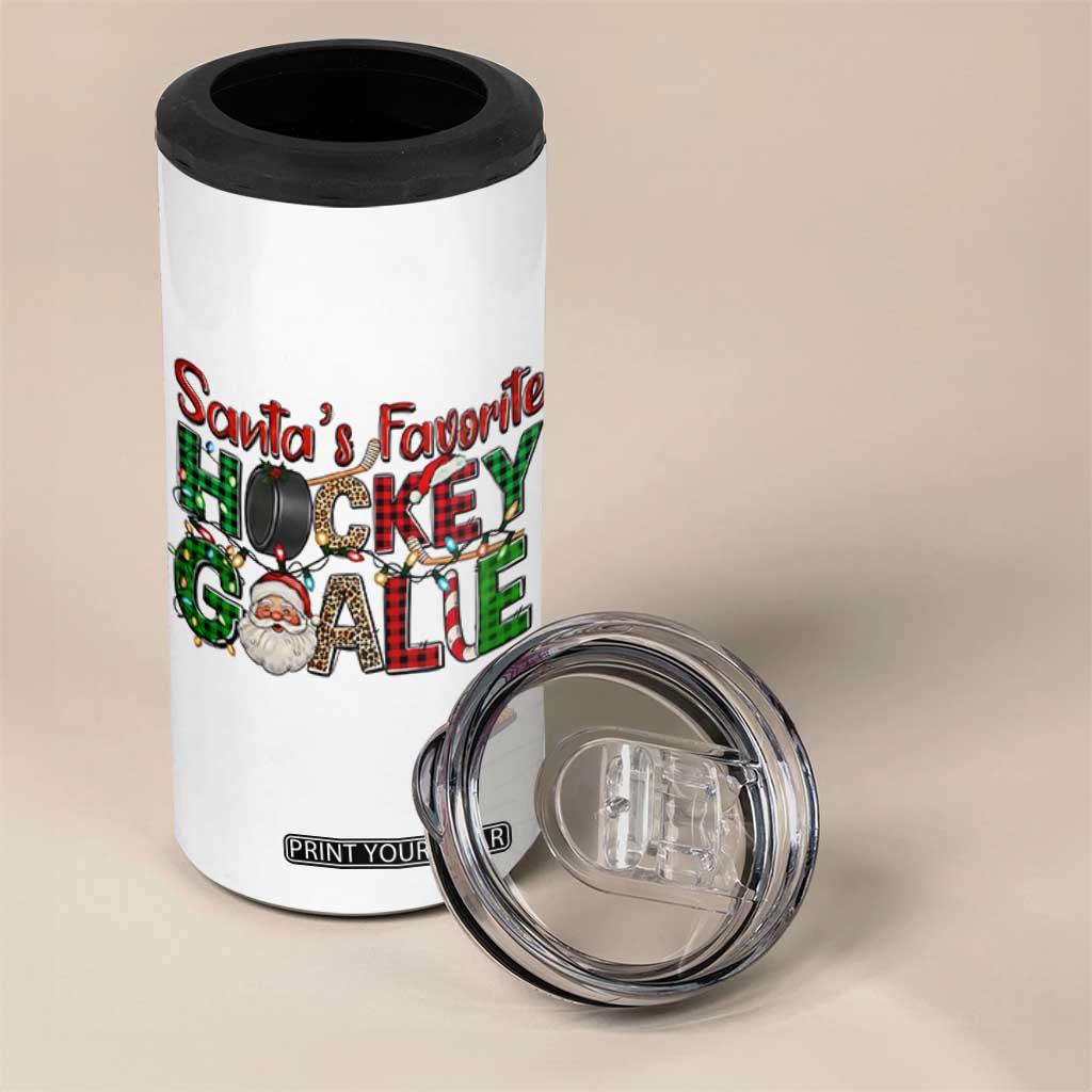 Santa Favorite Hockey Goalie 4 in 1 Can Cooler Tumbler Funny Christmas Gift TS12 Print Your Wear