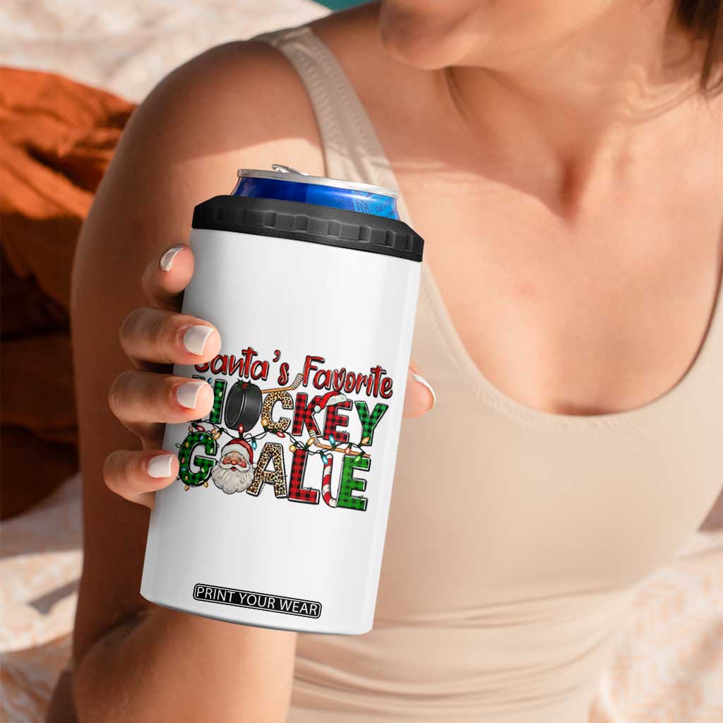 Santa Favorite Hockey Goalie 4 in 1 Can Cooler Tumbler Funny Christmas Gift TS12 Print Your Wear
