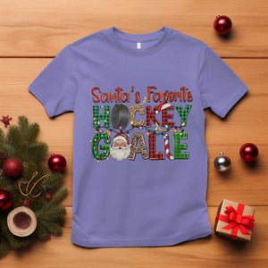 Santa Favorite Hockey Goalie T Shirt Funny Christmas Gift TS12 Violet Print Your Wear