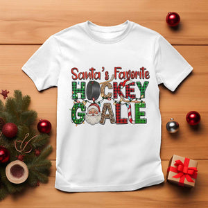 Santa Favorite Hockey Goalie T Shirt Funny Christmas Gift TS12 White Print Your Wear