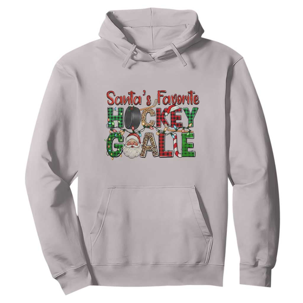 Santa Favorite Hockey Goalie Hoodie Funny Christmas Gift TS12 Ice Gray Print Your Wear
