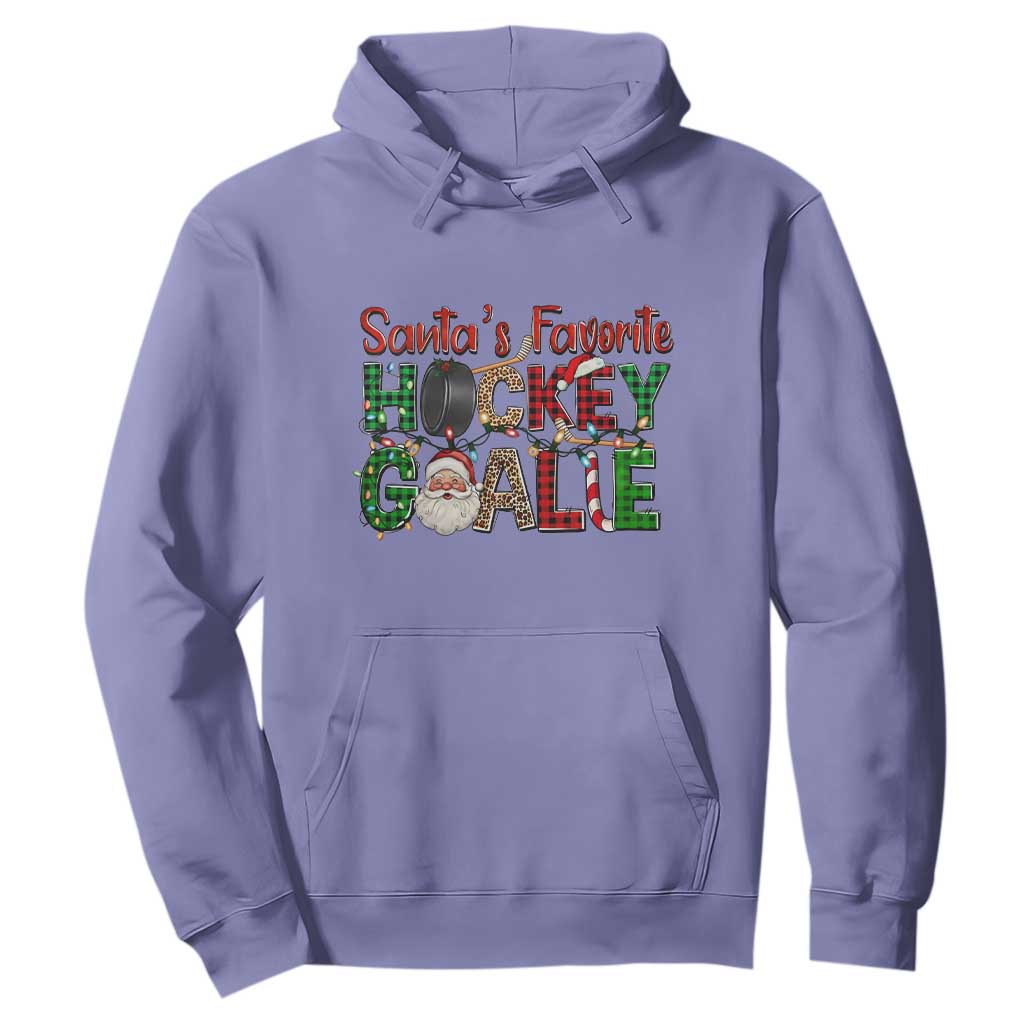 Santa Favorite Hockey Goalie Hoodie Funny Christmas Gift TS12 Violet Print Your Wear