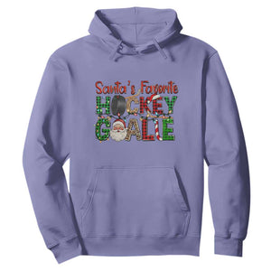 Santa Favorite Hockey Goalie Hoodie Funny Christmas Gift TS12 Violet Print Your Wear
