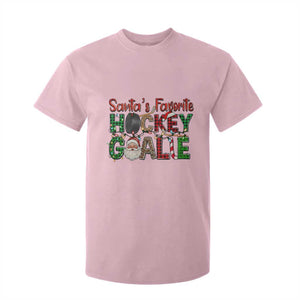Santa Favorite Hockey Goalie T Shirt For Kid Funny Christmas Gift TS12 Light Pink Print Your Wear