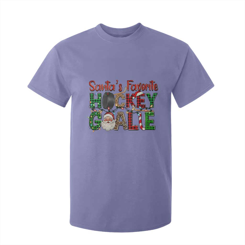 Santa Favorite Hockey Goalie T Shirt For Kid Funny Christmas Gift TS12 Violet Print Your Wear