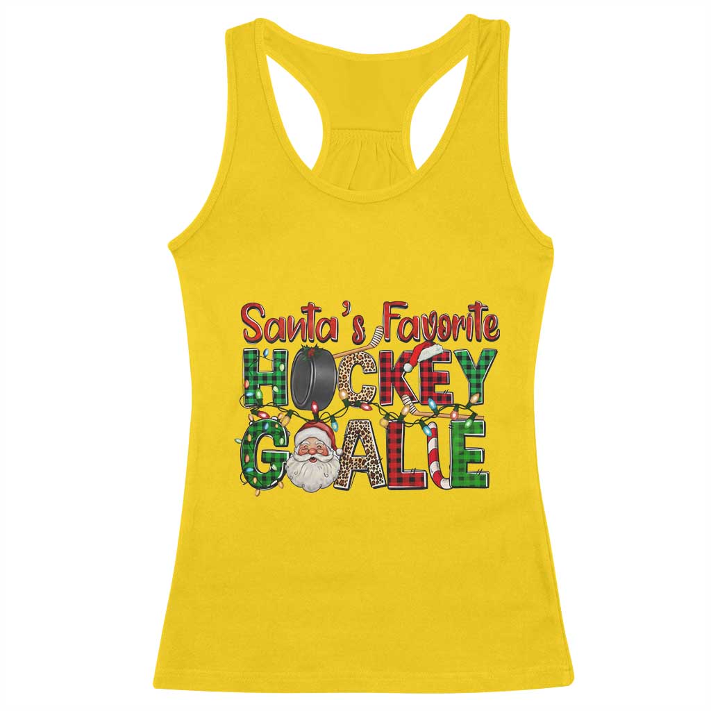 Santa Favorite Hockey Goalie Racerback Tank Top Funny Christmas Gift TS12 Daisy Print Your Wear