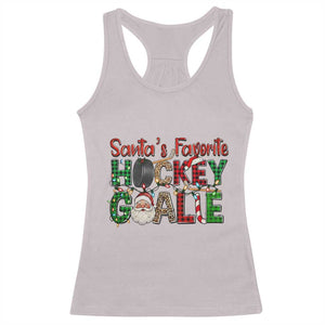 Santa Favorite Hockey Goalie Racerback Tank Top Funny Christmas Gift TS12 Ice Gray Print Your Wear