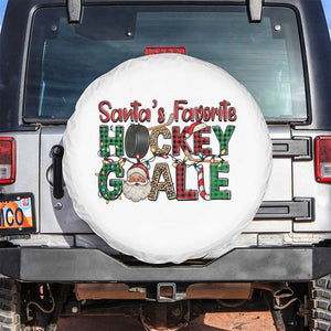 Santa Favorite Hockey Goalie Spare Tire Cover Funny Christmas Gift TS12 No hole White Print Your Wear