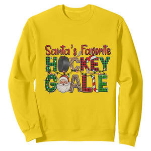 Santa Favorite Hockey Goalie Sweatshirt Funny Christmas Gift TS12 Daisy Print Your Wear