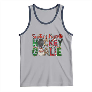 Santa Favorite Hockey Goalie Tank Top Funny Christmas Gift TS12 Athletic Heather Navy Print Your Wear