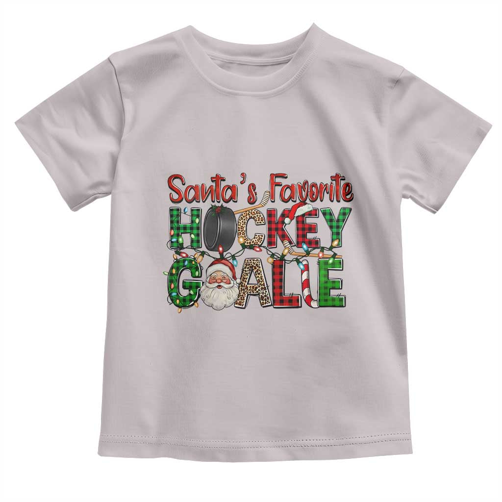 Santa Favorite Hockey Goalie Toddler T Shirt Funny Christmas Gift TS12 Ice Gray Print Your Wear