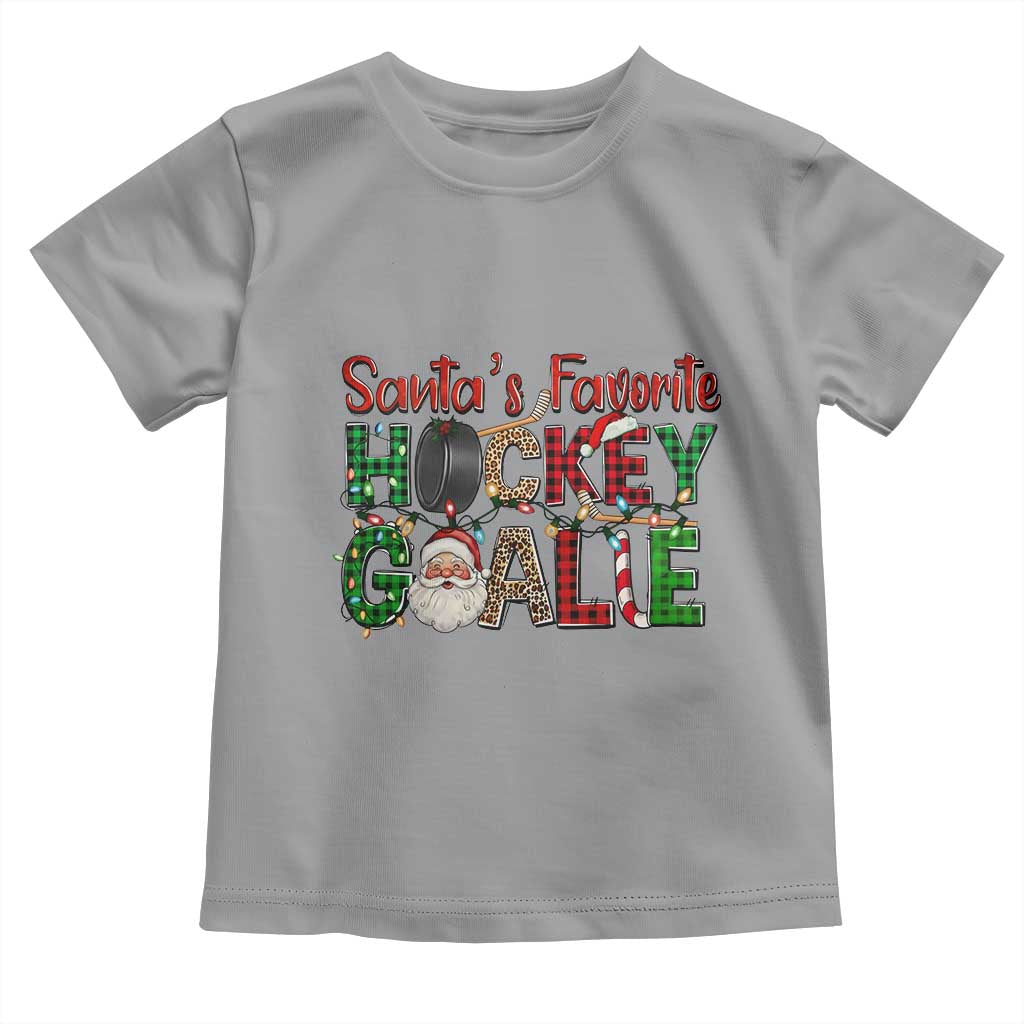 Santa Favorite Hockey Goalie Toddler T Shirt Funny Christmas Gift TS12 Sport Gray Print Your Wear