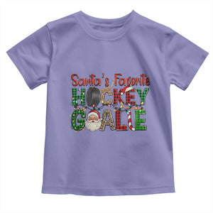 Santa Favorite Hockey Goalie Toddler T Shirt Funny Christmas Gift TS12 Violet Print Your Wear