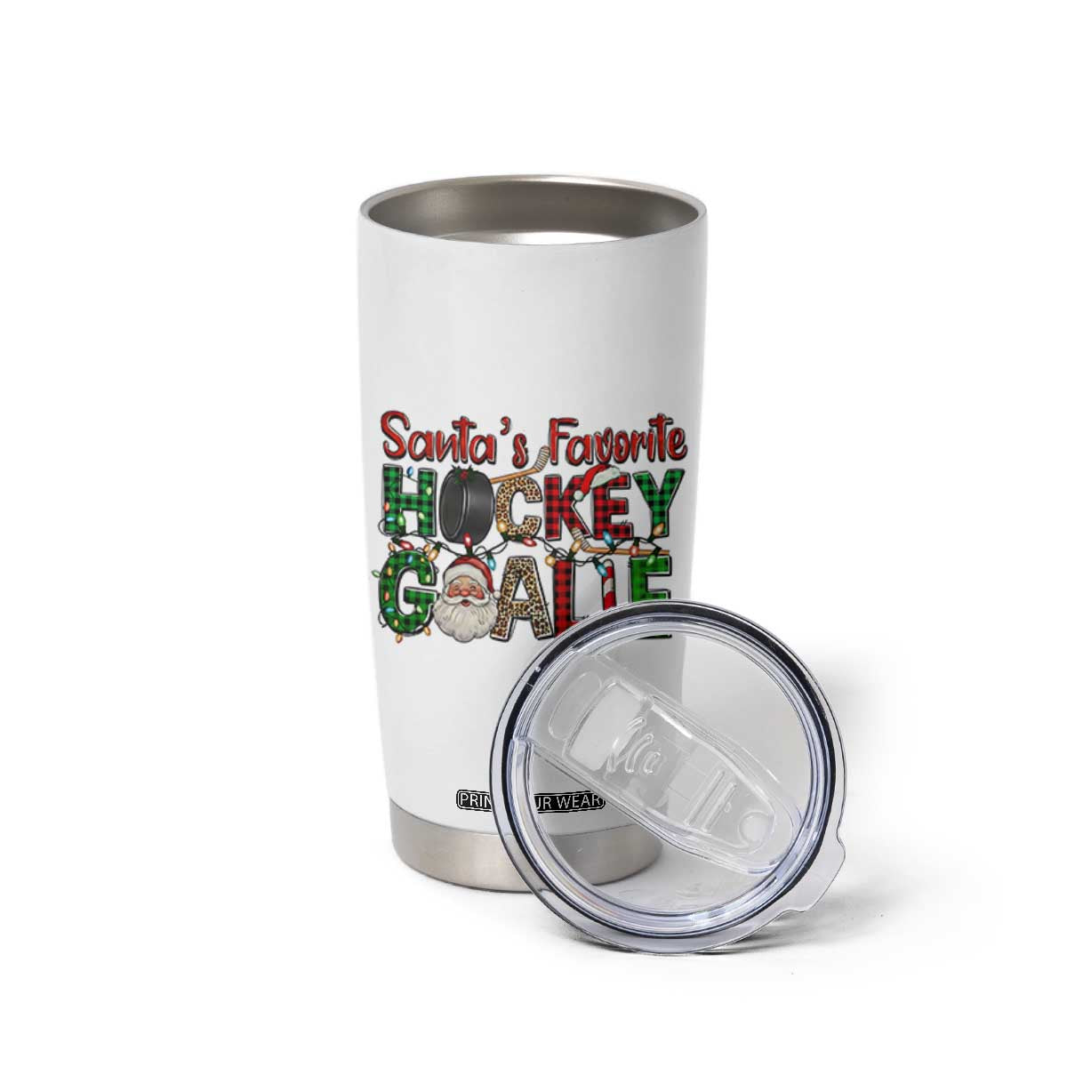 Santa Favorite Hockey Goalie Tumbler Cup Funny Christmas Gift TS12 Print Your Wear