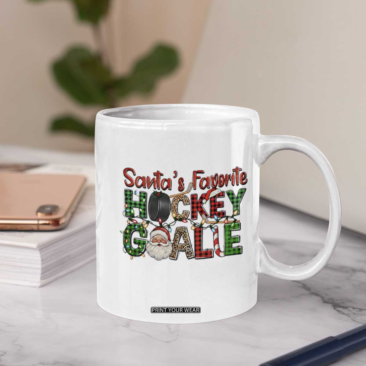 Santa Favorite Hockey Goalie Coffee Mug Funny Christmas Gift TS12 Print Your Wear