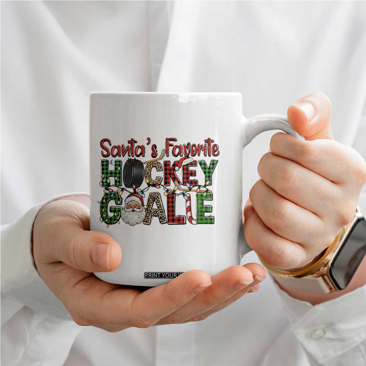 Santa Favorite Hockey Goalie Coffee Mug Funny Christmas Gift TS12 Print Your Wear