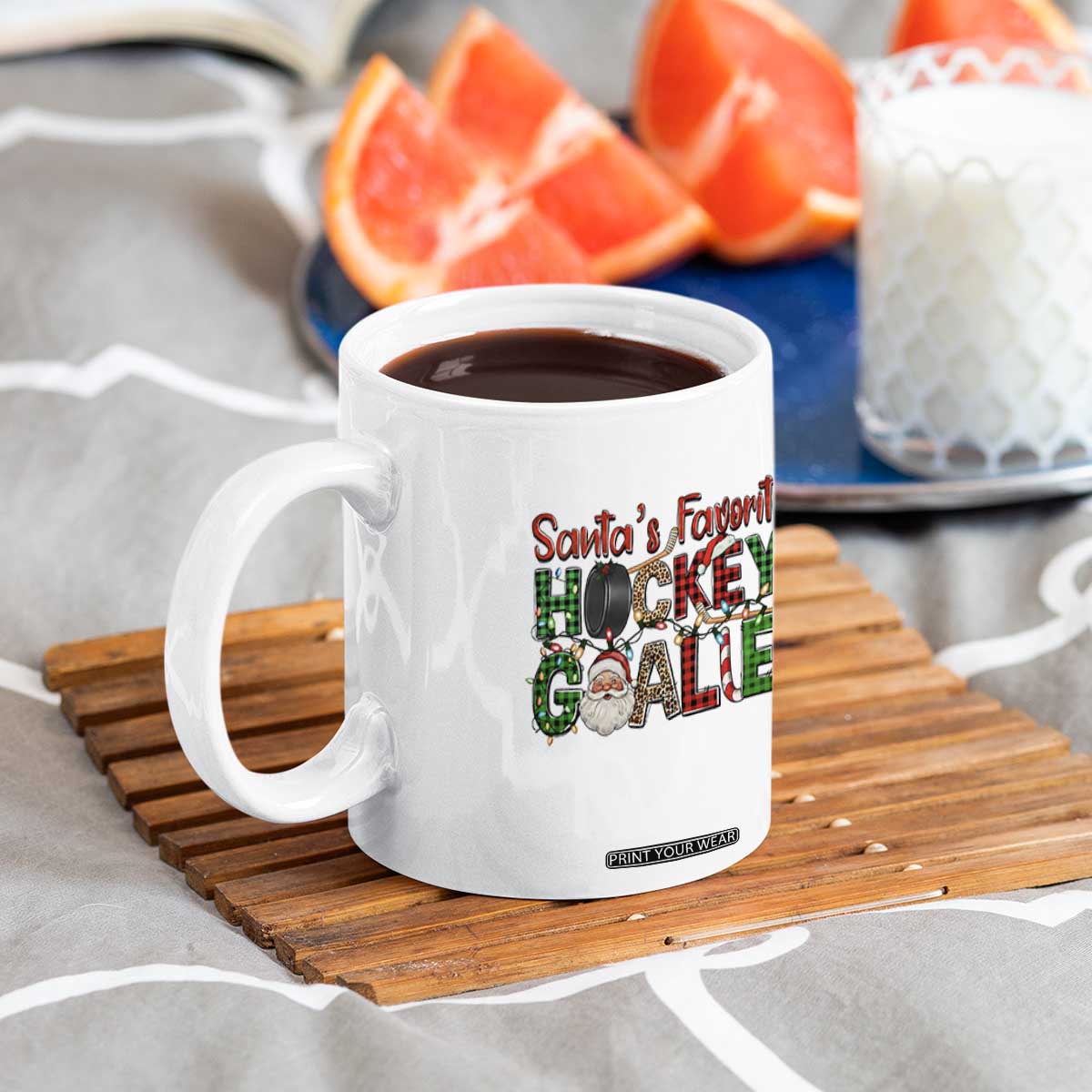 Santa Favorite Hockey Goalie Coffee Mug Funny Christmas Gift TS12 Print Your Wear