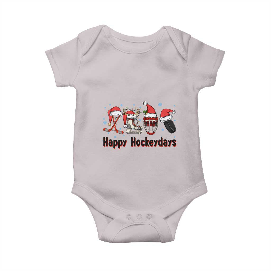 Happy Hockeydays Baby Onesie Funny Christmas Ice Hockey Gift TS12 Ice Gray Print Your Wear