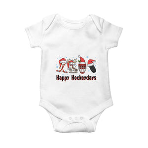Happy Hockeydays Baby Onesie Funny Christmas Ice Hockey Gift TS12 White Print Your Wear