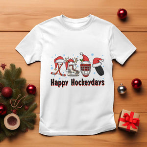 Happy Hockeydays T Shirt Funny Christmas Ice Hockey Gift TS12 White Print Your Wear