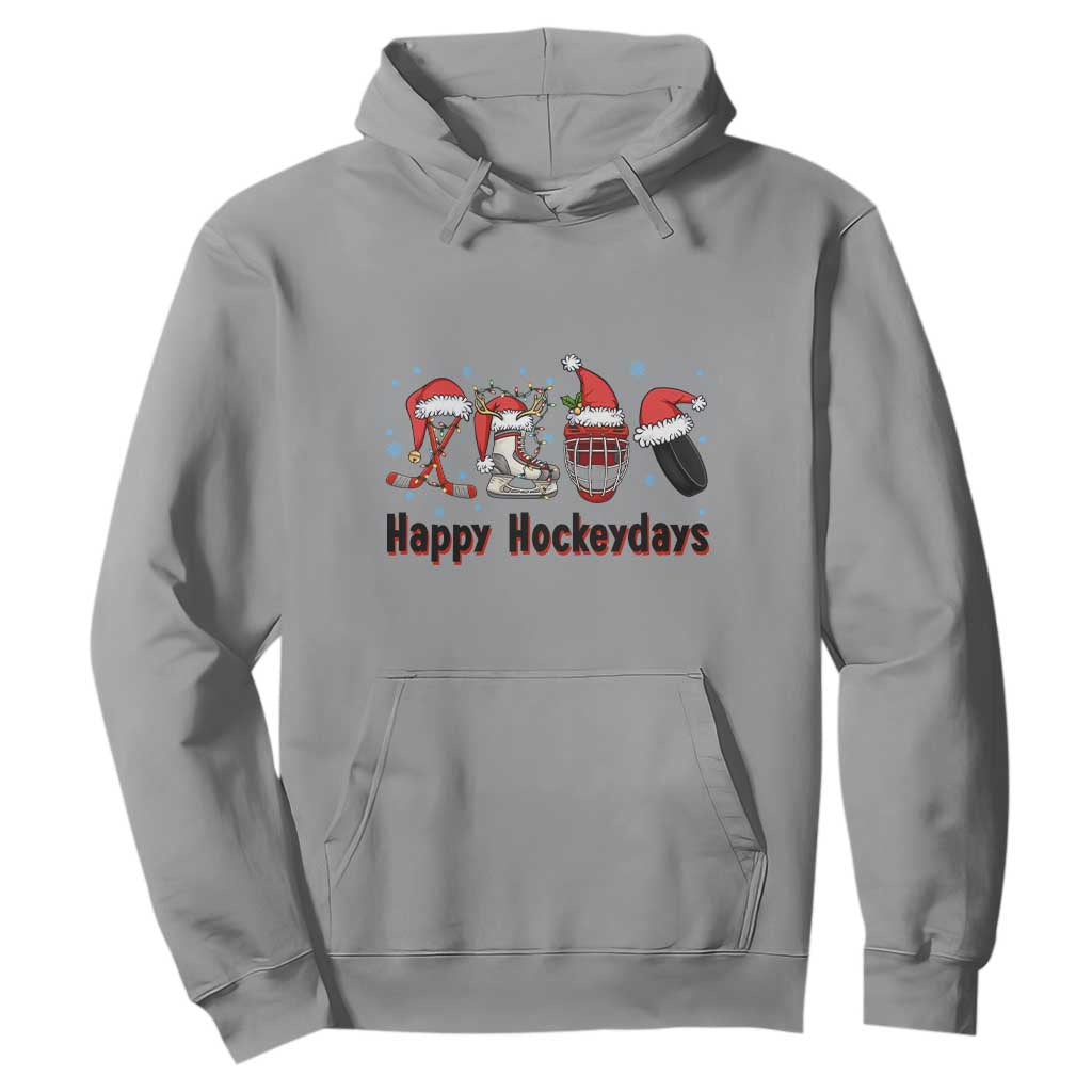 Happy Hockeydays Hoodie Funny Christmas Ice Hockey Gift TS12 Sport Gray Print Your Wear