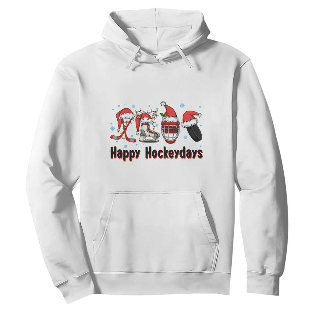 Happy Hockeydays Hoodie Funny Christmas Ice Hockey Gift TS12 White Print Your Wear
