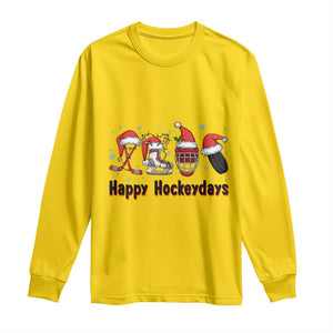Happy Hockeydays Long Sleeve Shirt Funny Christmas Ice Hockey Gift TS12 Daisy Print Your Wear