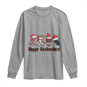 Happy Hockeydays Long Sleeve Shirt Funny Christmas Ice Hockey Gift TS12 Sport Gray Print Your Wear