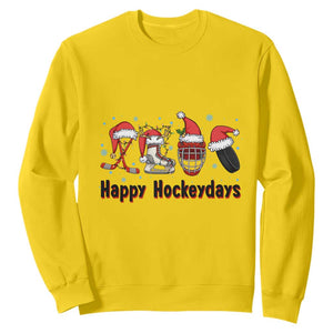 Happy Hockeydays Sweatshirt Funny Christmas Ice Hockey Gift TS12 Daisy Print Your Wear