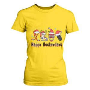 Happy Hockeydays T Shirt For Women Funny Christmas Ice Hockey Gift TS12 Daisy Print Your Wear