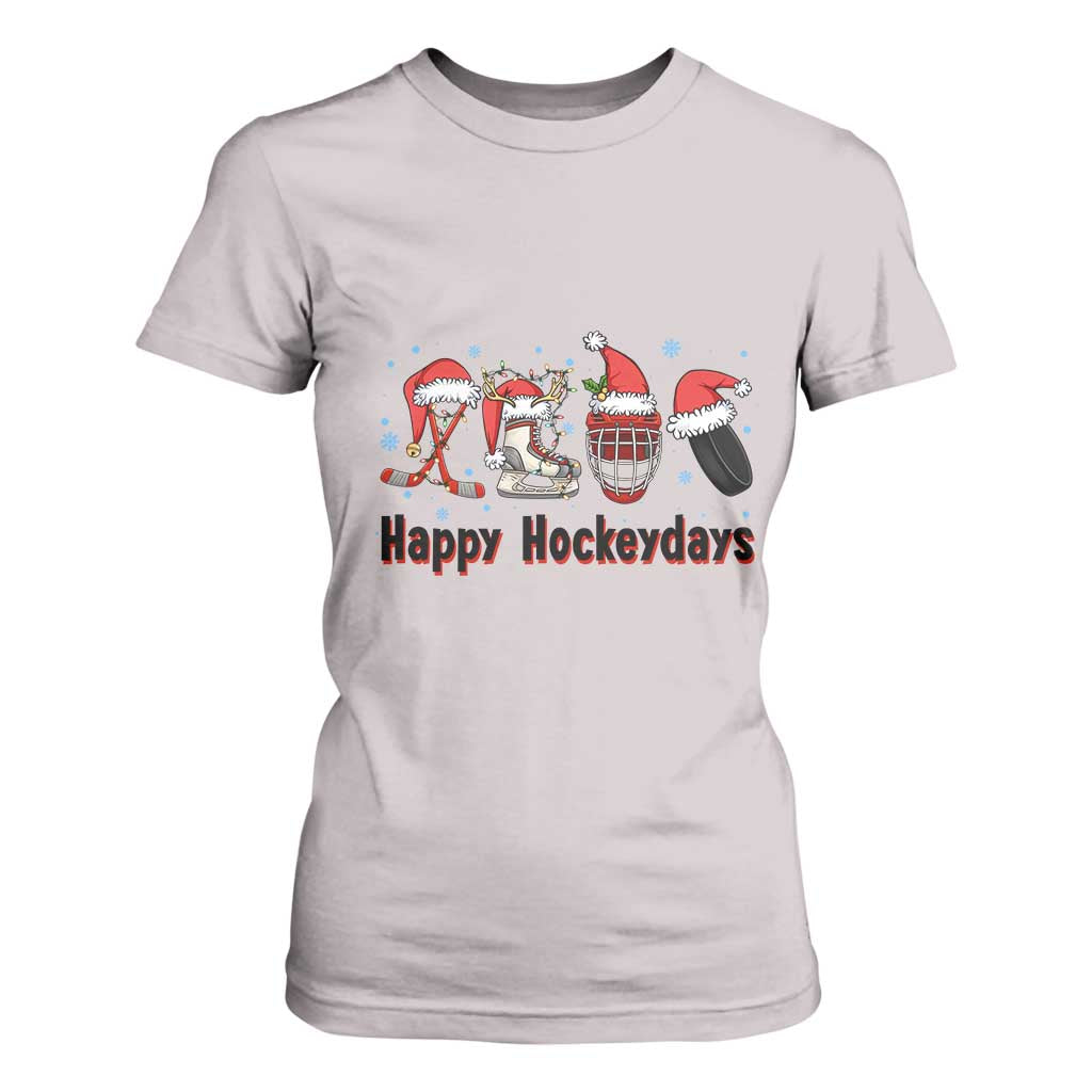 Happy Hockeydays T Shirt For Women Funny Christmas Ice Hockey Gift TS12 Ice Gray Print Your Wear