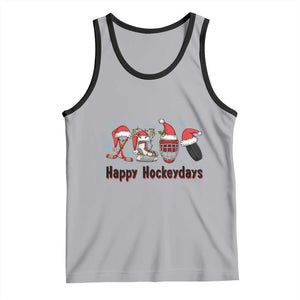 Happy Hockeydays Tank Top Funny Christmas Ice Hockey Gift TS12 Athletic Heather Black Print Your Wear