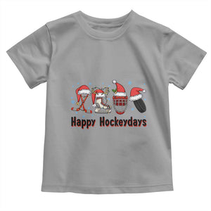 Happy Hockeydays Toddler T Shirt Funny Christmas Ice Hockey Gift TS12 Sport Gray Print Your Wear