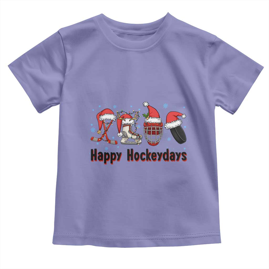 Happy Hockeydays Toddler T Shirt Funny Christmas Ice Hockey Gift TS12 Violet Print Your Wear
