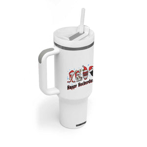 Happy Hockeydays Tumbler With Handle Funny Christmas Ice Hockey Gift TS12 Print Your Wear