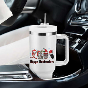 Happy Hockeydays Tumbler With Handle Funny Christmas Ice Hockey Gift TS12 Print Your Wear