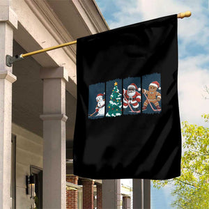 Funny Ice Hockey Christmas Gift Garden Flag Santa Snowman And Gingerbread Playing Together TS12 Print Your Wear