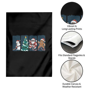 Funny Ice Hockey Christmas Gift Garden Flag Santa Snowman And Gingerbread Playing Together TS12 Print Your Wear