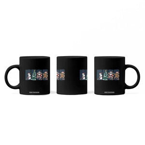 Funny Ice Hockey Christmas Gift Coffee Mug Santa Snowman And Gingerbread Playing Together TS12 Print Your Wear