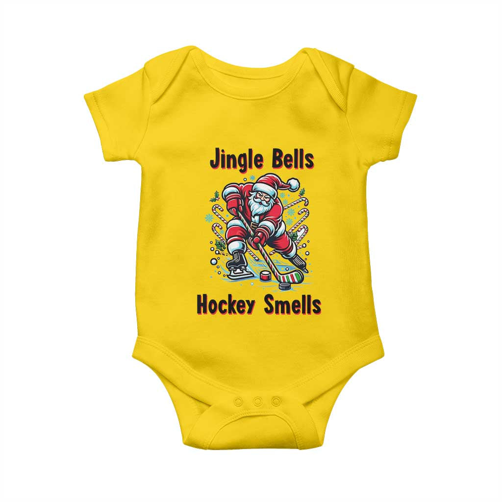 Jingle Bells Hockey Smells Baby Onesie Funny Santa Ice Hockey Christmas Gift TS12 Daisy Print Your Wear