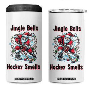 Jingle Bells Hockey Smells 4 in 1 Can Cooler Tumbler Funny Santa Ice Hockey Christmas Gift TS12 One Size: 16 oz White Print Your Wear