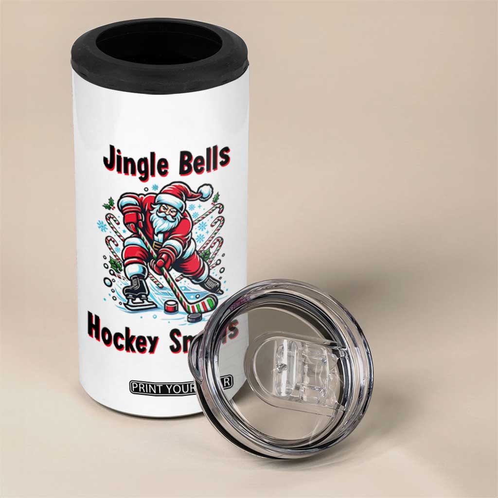 Jingle Bells Hockey Smells 4 in 1 Can Cooler Tumbler Funny Santa Ice Hockey Christmas Gift TS12 Print Your Wear