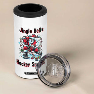 Jingle Bells Hockey Smells 4 in 1 Can Cooler Tumbler Funny Santa Ice Hockey Christmas Gift TS12 Print Your Wear