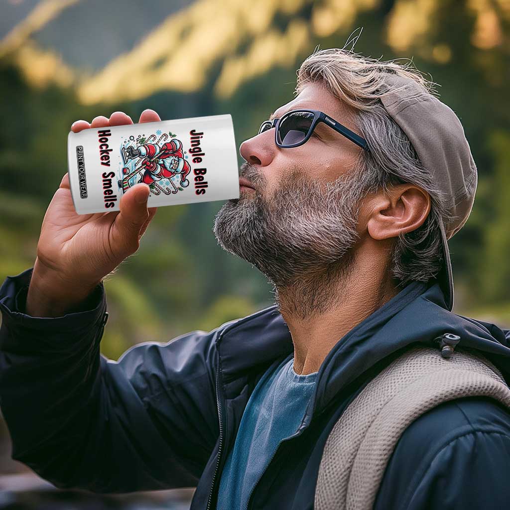 Jingle Bells Hockey Smells 4 in 1 Can Cooler Tumbler Funny Santa Ice Hockey Christmas Gift TS12 Print Your Wear