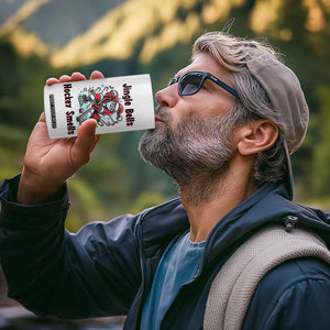 Jingle Bells Hockey Smells 4 in 1 Can Cooler Tumbler Funny Santa Ice Hockey Christmas Gift TS12 Print Your Wear