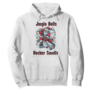 Jingle Bells Hockey Smells Hoodie Funny Santa Ice Hockey Christmas Gift TS12 White Print Your Wear