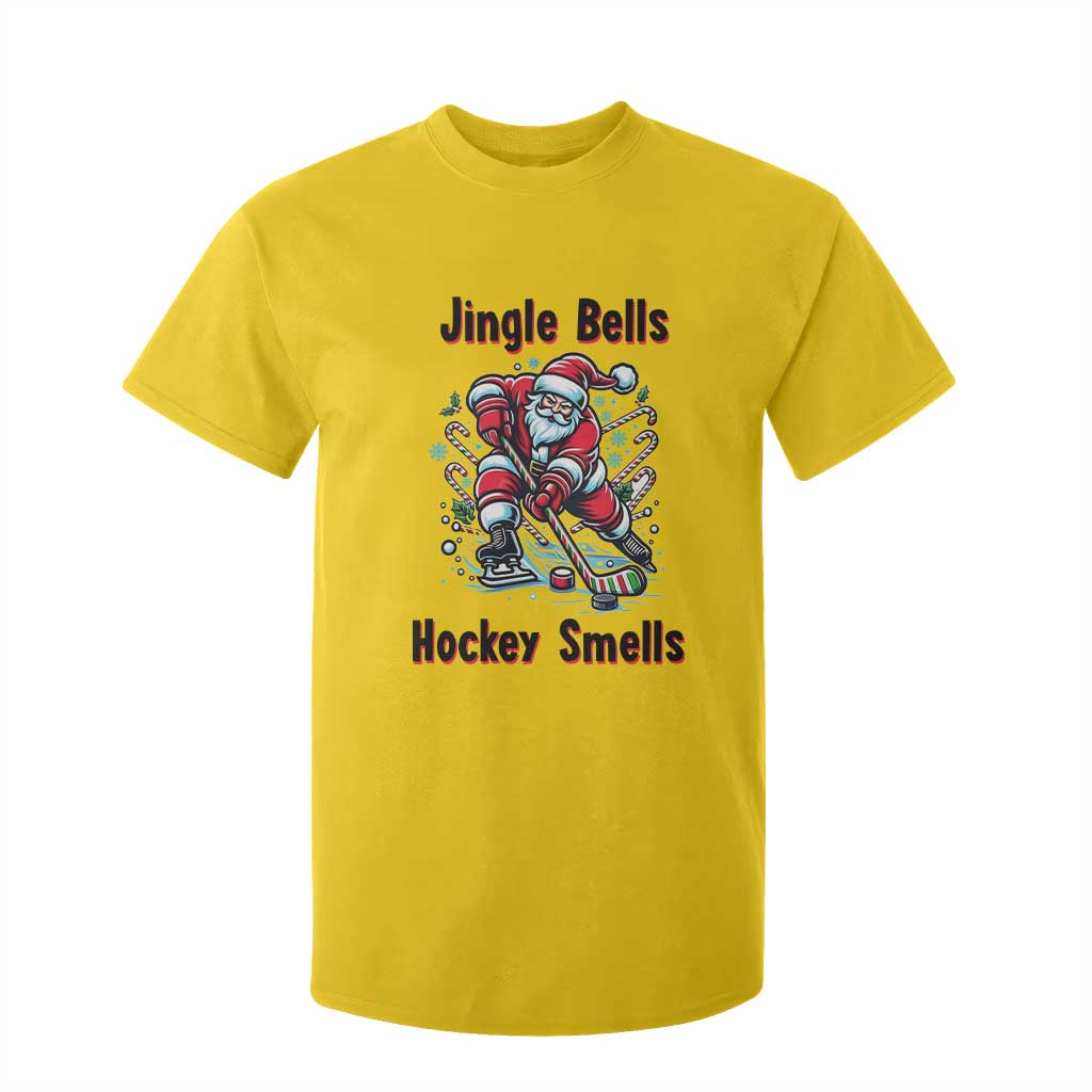 Jingle Bells Hockey Smells T Shirt For Kid Funny Santa Ice Hockey Christmas Gift TS12 Daisy Print Your Wear