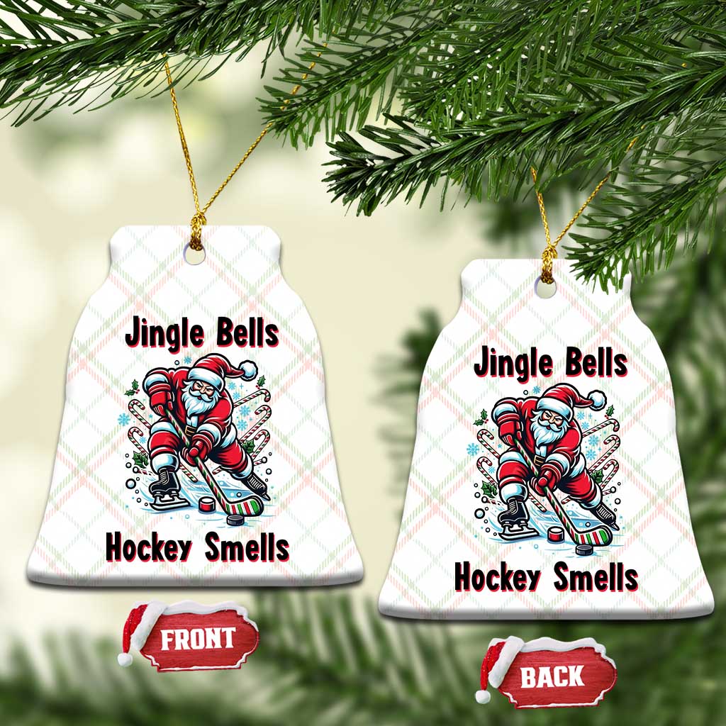 Jingle Bells Hockey Smells Ceramic Ornament Funny Santa Ice Hockey Christmas Gift TS12 Print Your Wear