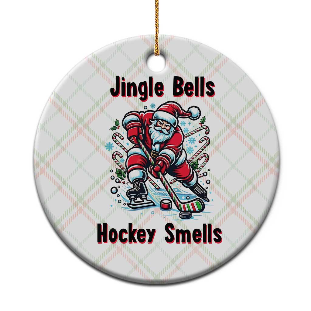 Jingle Bells Hockey Smells Ceramic Ornament Funny Santa Ice Hockey Christmas Gift TS12 1pc Christmas Plaid Print Your Wear